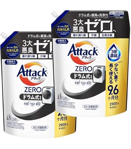 Amazon | 【大容量】アタックゼロ ドラム式 詰め替え 洗剤 290回分